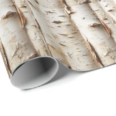 美しい白い樺の木ツリーログ ラッピングペーパー (ロールコーナー)