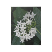 美しい白い熱帯の花メモ帳 ノートパッド (回転)