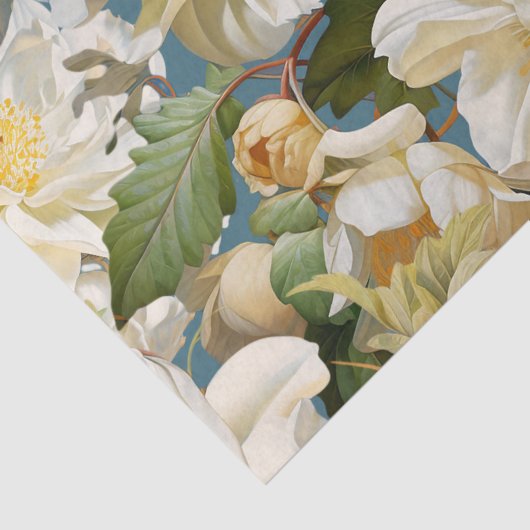 美しい白い牡丹と朴な模様 薄葉紙 (詳細)