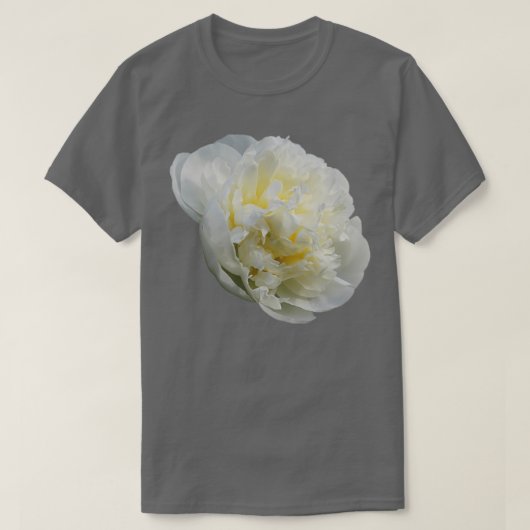 美しい白い牡丹の花 Tシャツ (デザイン正面)