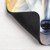 美しい白い狼絵画の マウスパッド (コーナー)