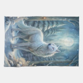 美しい白い狼 キッチンタオル (横)