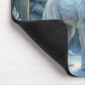 美しい白い狼 マウスパッド (コーナー)