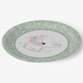 美しい白い男の赤ちゃんまたはガールゾウ ペーパープレート (アングル)