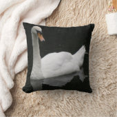 美しい白い白鳥の枕 クッション (ブランケット)