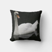 美しい白い白鳥の枕 クッション (正面)