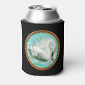 美しい白い白鳥をターコイズの青い水に 缶クーラー (缶裏面)