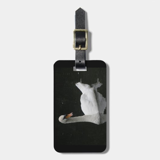 美しい白い白鳥カスタムの荷物札 ラゲッジタグ (正面縦)