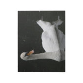 美しい白い白鳥メモ帳 ノートパッド (回転)