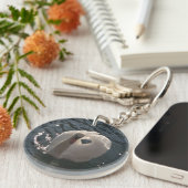 美しい白い白鳥 キーホルダー (正面右)