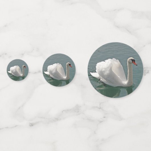 美しい白い白鳥 コンフェッティ (裏面)