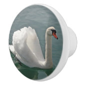 美しい白い白鳥 セラミックノブ (右)