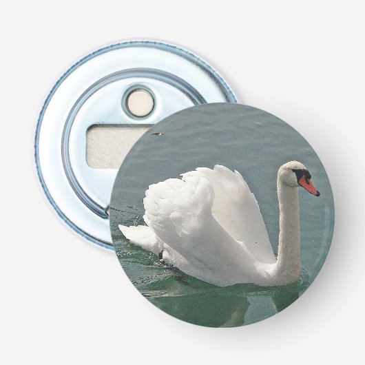 美しい白い白鳥 栓抜き (正面)