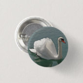美しい白い白鳥 缶バッジ (正面&裏面)
