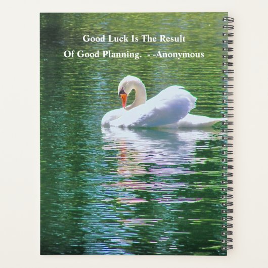 美しい白い白鳥/計画する人々、達成。 プランナー手帳 (裏面)