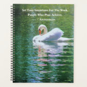 美しい白い白鳥/計画する人々、達成。 プランナー手帳 (正面)