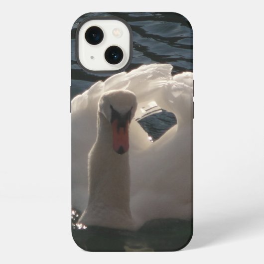 美しい白い白鳥 iPhoneケース (裏面)