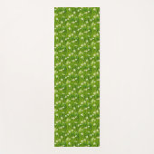 美しい白い花と緑の植物離れの花 ヨガマット (正面)