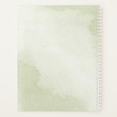 美しい白い花と緑の葉のウェディング プランナー手帳 (裏面)