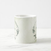 美しい白い花と緑の葉 コーヒーマグカップ (中央)