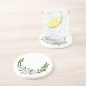 美しい白い花の三日月冠 コースター (側面)