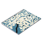 美しい白い花の咲く木の芸術 ノートブック (左側)