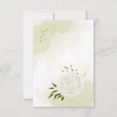 美しい白い花の緑の植物 サンキューカード (裏面)