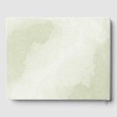 美しい白い花の緑葉の結婚 ゲストブック (裏面)