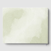 美しい白い花の緑葉の結婚 ゲストブック (裏面)