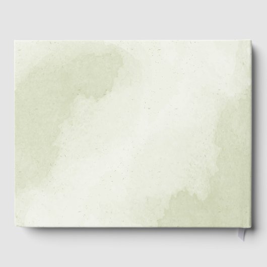 美しい白い花の緑葉の結婚 ゲストブック (裏面)