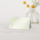 美しい白い花の緑葉 プレイスカード (裏面)