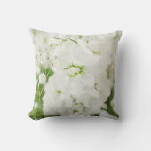 美しい白い花の花模様ズバイアヴァ クッション (正面)