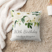 美しい白い花女性80誕生日ギフト クッション (ブランケット)