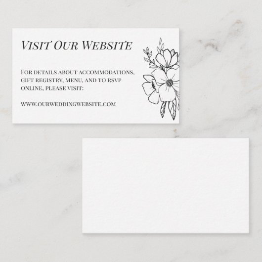 美しい白い花結婚の詳細 エンクロージャーカード (正面/裏面)