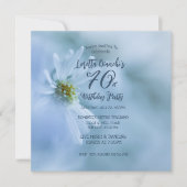 美しい白い花70th誕生日パーティーの招待 招待状 (正面)