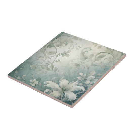 美しい白い花 タイル (側面)