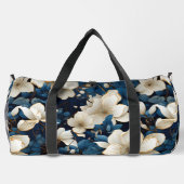 美しい白い花 ダッフルバッグ (裏面)