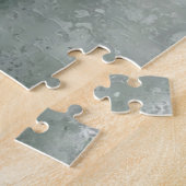 美しい白い花 – 白黒ア絵画ート ジグソーパズル (側面)