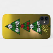 美しい白い赤いバラ三角形モノグラム Case-Mate iPhoneケース (裏面(横))