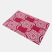 美しい白い赤い星 ドアマット (アングル)