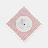 美しい白い赤ちゃん女の子ゾウ スタンダードランチョンナプキン (角)