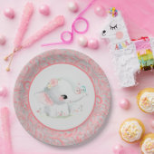 美しい白い赤ちゃん女の子ゾウ ペーパープレート (パーティー)