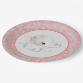 美しい白い赤ちゃん女の子ゾウ ペーパープレート (アングル)