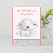 美しい白い赤ちゃん女の子ゾウ 招待状 (スタンド正面)