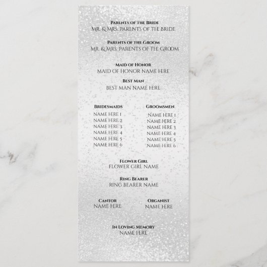 美しい白い輝き - プログラム (裏面)