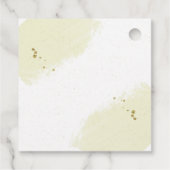 美しい白い金ゴールド花の緑のメッセージカード フェイバータグ (裏面)