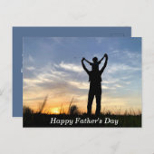 美しい白い青の黒い夕日の父の日 ポストカード (正面/裏面)