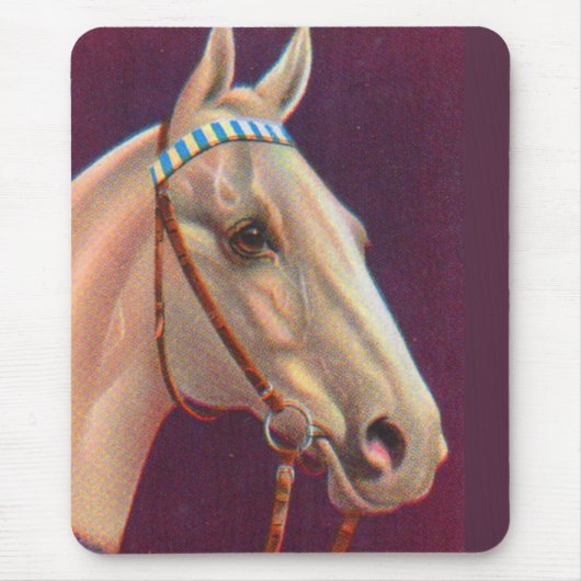 美しい白い馬 マウスパッド (正面)