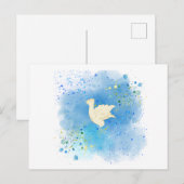 美しい白い鳩がはがきに平和をもたらす ポストカード (正面/裏面)