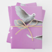 美しい白い鳩のペア ラッピングペーパーシート (インサイチュ)